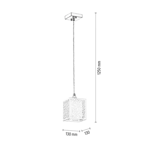 Anika Pendant Lamp 1xE27 Max.60W Chrome Metal/Transparent PVC Cable/White Glass 8161128