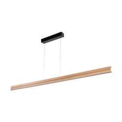 Twin Pendant Lamp 3xLED 24V Int. 42W Black/Oiled Oak with Touch Dimmer/Rollizug (1600mm) 1037415100000