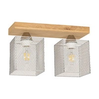 Norman Wood Ceiling Lamp 2xE27 Max.25W Oiled Oak/Chrome Metal 8175274