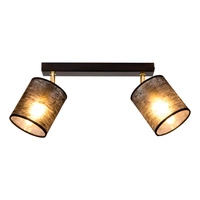 Nevoa Ceiling Lamp 2xE27 Max.25W Black Metal/Gold Metal/Black Fabric Shade 56392204