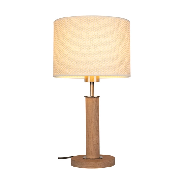 Benita Table Lamp 1xE27 Max. 40W Oiled Oak/Matte Nickel/Cream-Silver 7017400511528