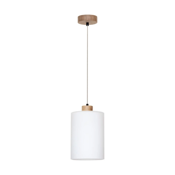 Zefir Hanging Lamp 1xE27 Max.60W Oiled Oak/Transparent PVC/White 112860174