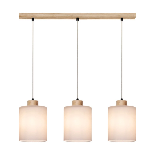 Zefir Hanging Lamp 3xE27 Max.60W Oiled Oak/Transparent PVC/White 111860374