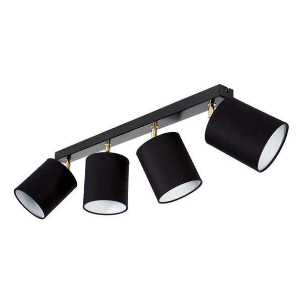 Aprillia Ceiling Lamp 4xE27 Max.25W Black Metal/Gold Metal/Black Fabric Shade