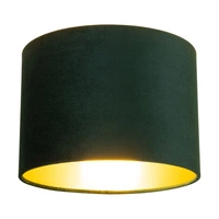 Abażur Cylinder E27 H40 Zielony Aksamit ze Złotą Folią A1392