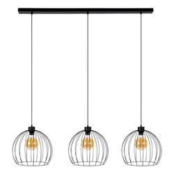 Coop Pendant Lamp 3xE27 Max.60W Black Metal/Black PVC Cable 188449304