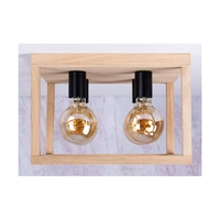 Lampa Sufitowa Kago 4xE27 Max.60W Dąb Olejowany/Czarny Metal 9154474