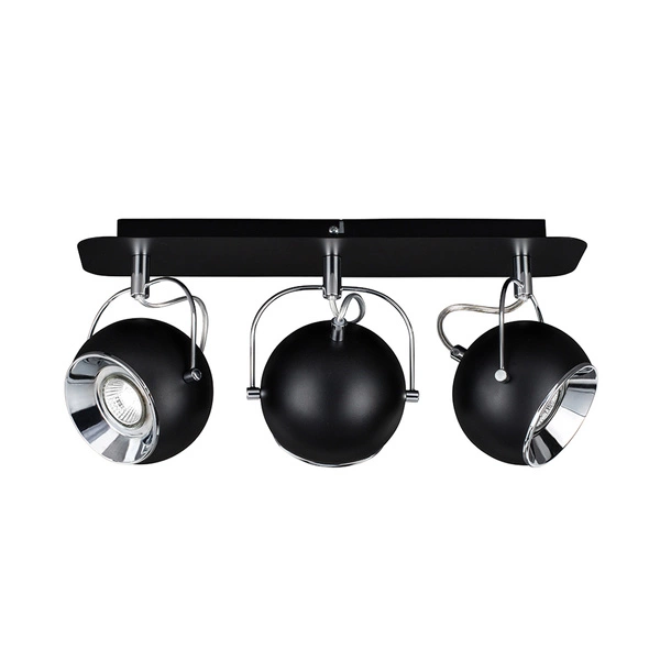 Ball Ceiling Lamp Incl.3xLED GU10 5W Black/Chrome 5109384