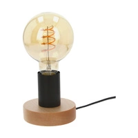 Enar Table Lamp 1xE27 Max.25W Birch Wood/Black Metal/Black PVC Cable 7604960