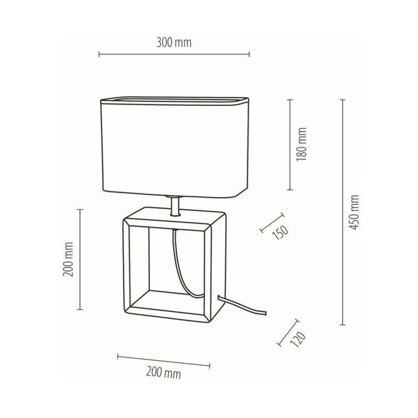 Boho Lampa Stołowa 1xE27 Max.25W Dąb Olejowany/Czarny Oplot/Beżowy 77091174