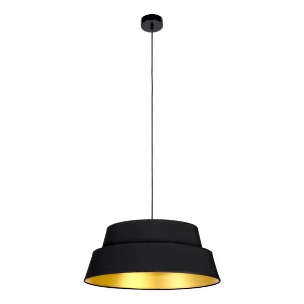 Preto Gold Pendant Lamp 1xE27 Max.60W Black Metal/Black Fabric Cable/Black-Gold Fabric Shade 150019104