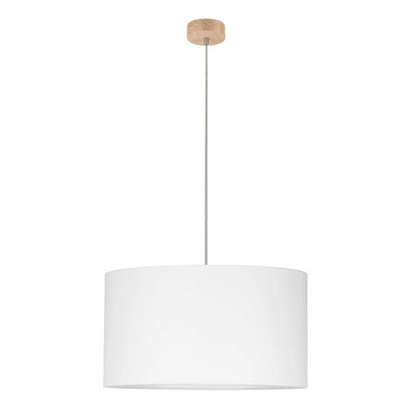 Dove Pendant Lamp 1xE27 Max.60W Oiled Oak/Transparent PVC Cable/White Fabric Shade 16380174