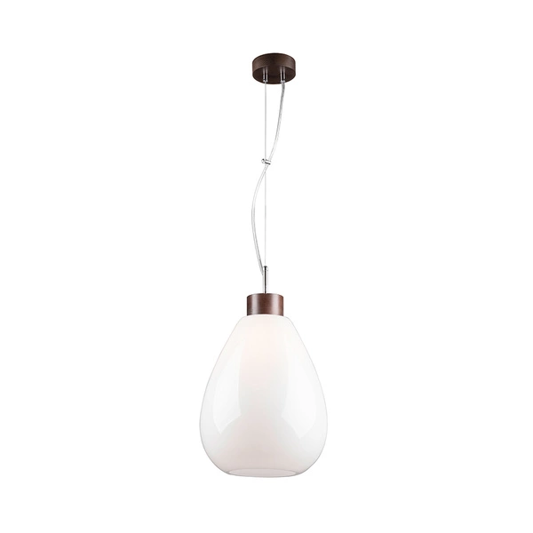 Piro Pendant Lamp 1xE27 Max.60W Walnut/Transparent/White 9824076