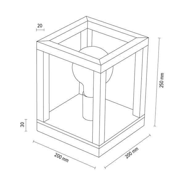 Kago Table Lamp 1xE27 Max.60W Oiled Oak/Black Metal/Black Fabric Cable 7154174