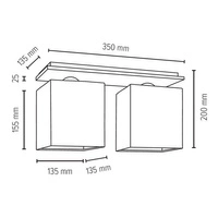 Rivoli Ceiling Lamp 2xE27 Max.25W Chrome/White 8582228_SL