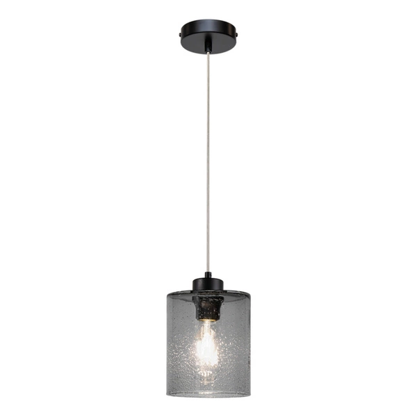 Zefir Pendant Lamp 1xE27 Max.60W Black Metal/Transparent PVC Cable/Smoked Glass 111870104