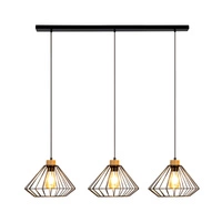 Raquelle Pendant Lamp 3xE27 Max.60W Oiled Oak/Black Metal/Black PVC Cable 187119304