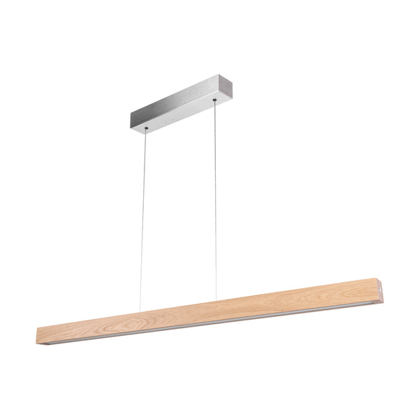 Leon Pendant Lamp 3xLED 24V Int. 54W Matt Nickel/Oiled Oak with Touch Dimmer/Rollizug (1200mm)