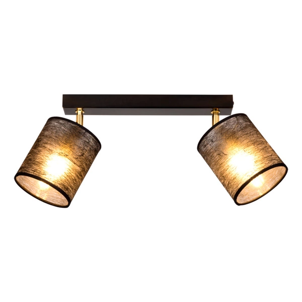 Nevoa Ceiling Lamp 2xE27 Max.25W Black Metal/Gold Metal/Black Fabric Shade 56392204