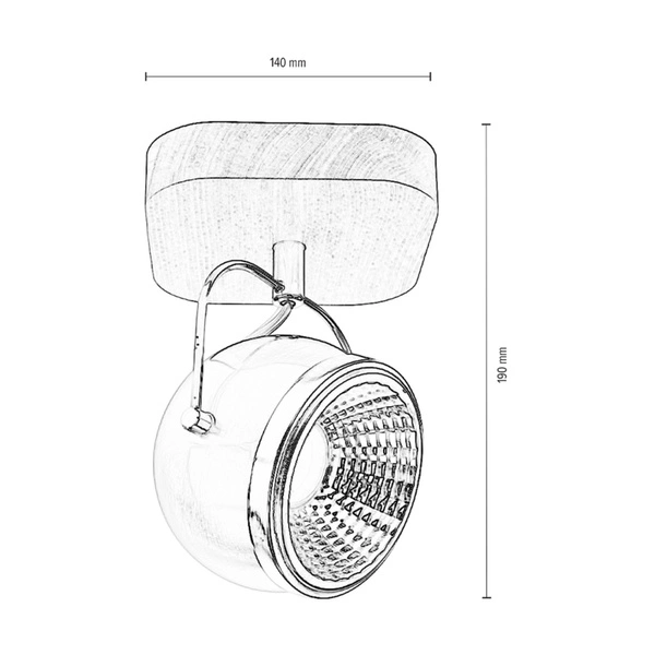 Ball Wood Wall Lamp Incl. 1xGU10 6W LED Oiled Oak/Satin Metal/Chrome Metal 5031174