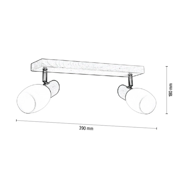 Lampa Sufitowa Birgit 2xE14 Max.40W Drewno Brzozowe/Białe Szkło 2026016820766