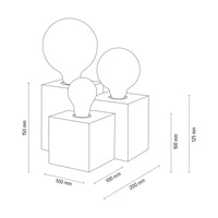 Okrągła lampa stołowa Vincent 3xE27 Max.15W Dąb olejowany/Czarny kabel z tkaniny 2276374