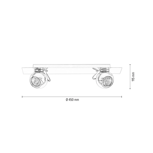 Sergio Ceiling Lamp Incl. 2xGU10 Max.50W Chrome Metal 2585228