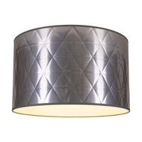 Lampshade Cylinder E27 H30 Silver Synthetic Fabric with white foil A0730