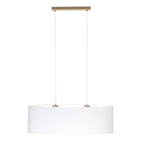 Dove Pendant Lamp 2xE27 Max.40W Oiled Oak/Transparent PVC Cable/Gray Fabric Shade 17390274