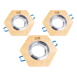 Vitar Wood Set of Downlights 3xGU10 Max.6W LED Birch Wood