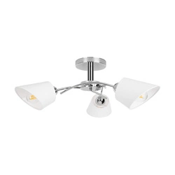 Mette Ceiling Lamp 3xE27 Max.40W Chrome Metal/White Fabric Shade 8341328