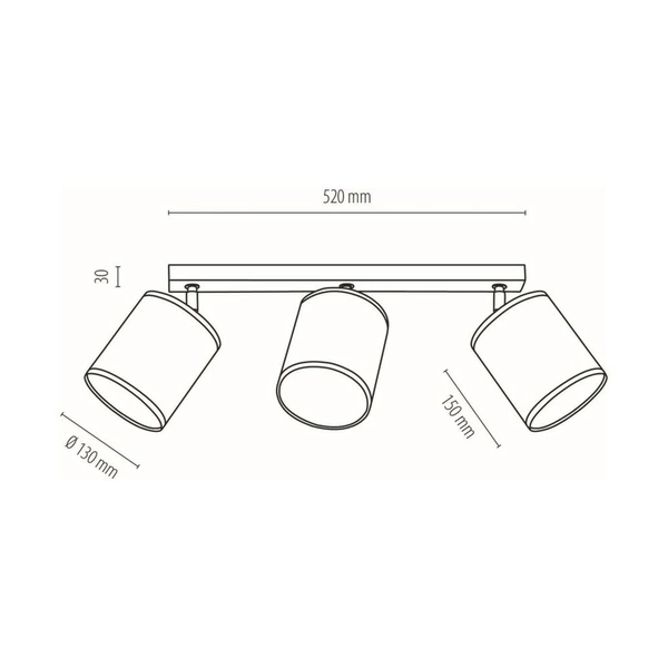 Boho Ceiling Lamp 3xE27 Max.25W Oiled Oak/Beige Linen 56791374