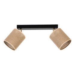 Jute Ceiling Lamp 2xE27 Max.25W Black/Beige 56793204