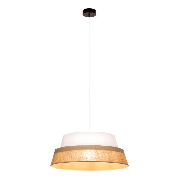 Jute Pendant Lamp 1xE27 Max.60W Black/Transparent PVC/White-Beige 150140104