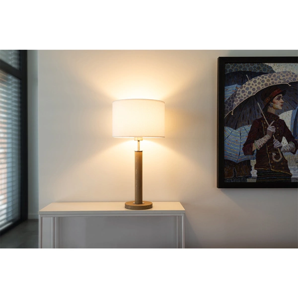 Benita Table Lamp 1xE27 Max. 60W Oiled Oak/Matt Nickel/White 7017400611547