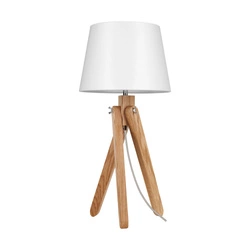 Rune Table Lamp 1xE27 Max.40W Oiled Oak/Transparent PVC Cable/White Fabric Shade 6311074