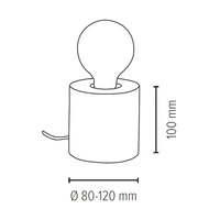 Trabo Table Lamp 1xE27 Max.25W Natural Pine/Black PVC Cable 76911150