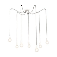 Porcia Pendant Lamp 7xE27 Max.60W White Metal/White Ceramics/Anthracite Fabric Cable 3181702