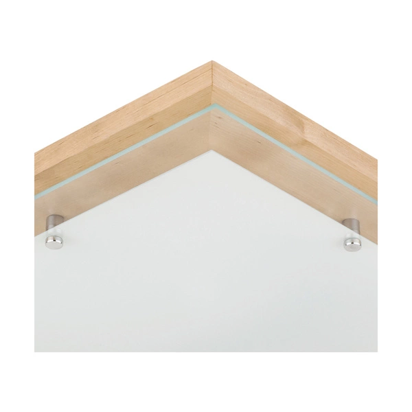 Finn Ceiling Lamp Incl. 1xLED 2100lm 2700K 24W Birch Wood/Chrome Metal/White-Transparent Glass 4024060