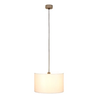 Grey Pendant Lamp 1xE27 Max.60W Stained Pine Gray/Black Fabric Cable/Gray Fabric Shade 160241157