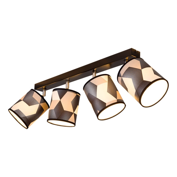 Espacio Ceiling Lamp 4xE27 Max.25W Black Metal/Multicolor Wallpaper 56748404