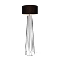 Swan Floor Lamp 1xE27 Max.60W Black Metal/Black PVC Cable/Black Fabric Shade 79249104