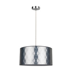 Maxima Pendant Lamp 1xE27 Max.60W Chrome Metal/Transparent PVC Cable/Silver Fabric Shade 1763028