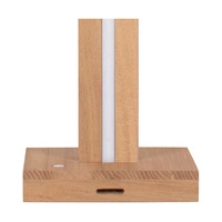 Quad Table Lamp 1xE27 Max.25W 2xLED 24V Integrated 980lm 3000K 10,5W Oiled Oak/Anthracite Fabric Cable/White Fabric Shade with Touch Dimmer 7451174