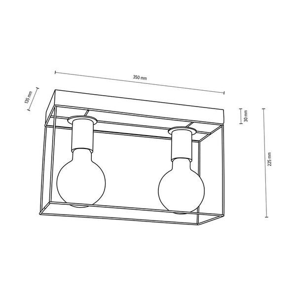 Gretter Concrete Ceiling Lamp 2xE27 Max.60W Gray Concrete/Black Metal 919408236