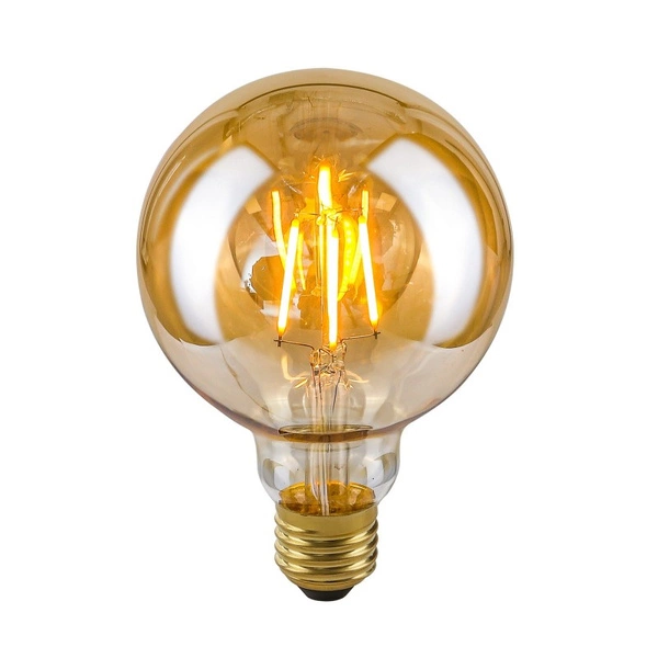 ,Żarówka Filamentowa LED,, E27,, Amber LDS-G95-A G95,, 4W,, 2200K,, 400lm,