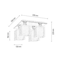 Anika Ceiling Lamp 4xE27 Max.60W Chrome Metal/White Glass 8173428
