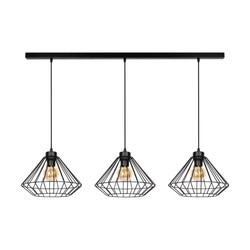 Raquelle Pendant Lamp 3xE27 Max.60W Black Metal/Black PVC Cable 187149304