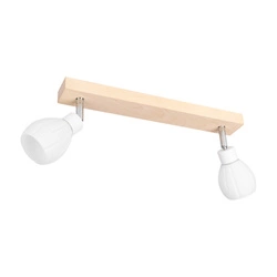 Talea Ceiling Lamp Incl. 2xG9 LED 300lm 2700K 3W Birch Wood/White Metal/White Glass 2026018020993