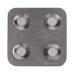 Cool Ceiling Lamp Incl. 4xLED Integrated 300lm 3000K 5W Gray Concrete/Satin Metal